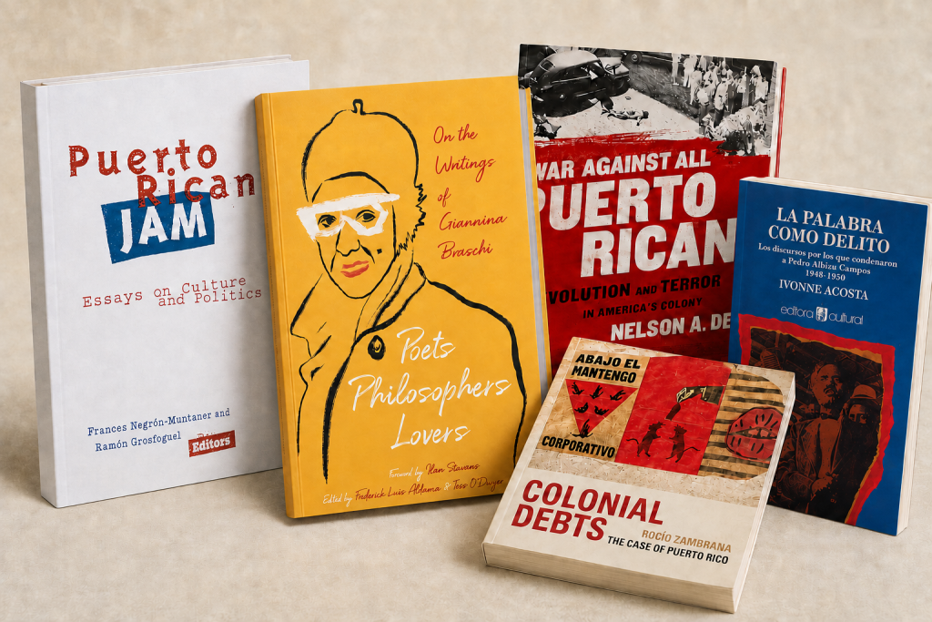 Five Puerto Rican philosophy books on display