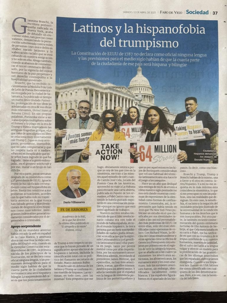 Hispanofobia en trumpismo por Dario Villanueva
