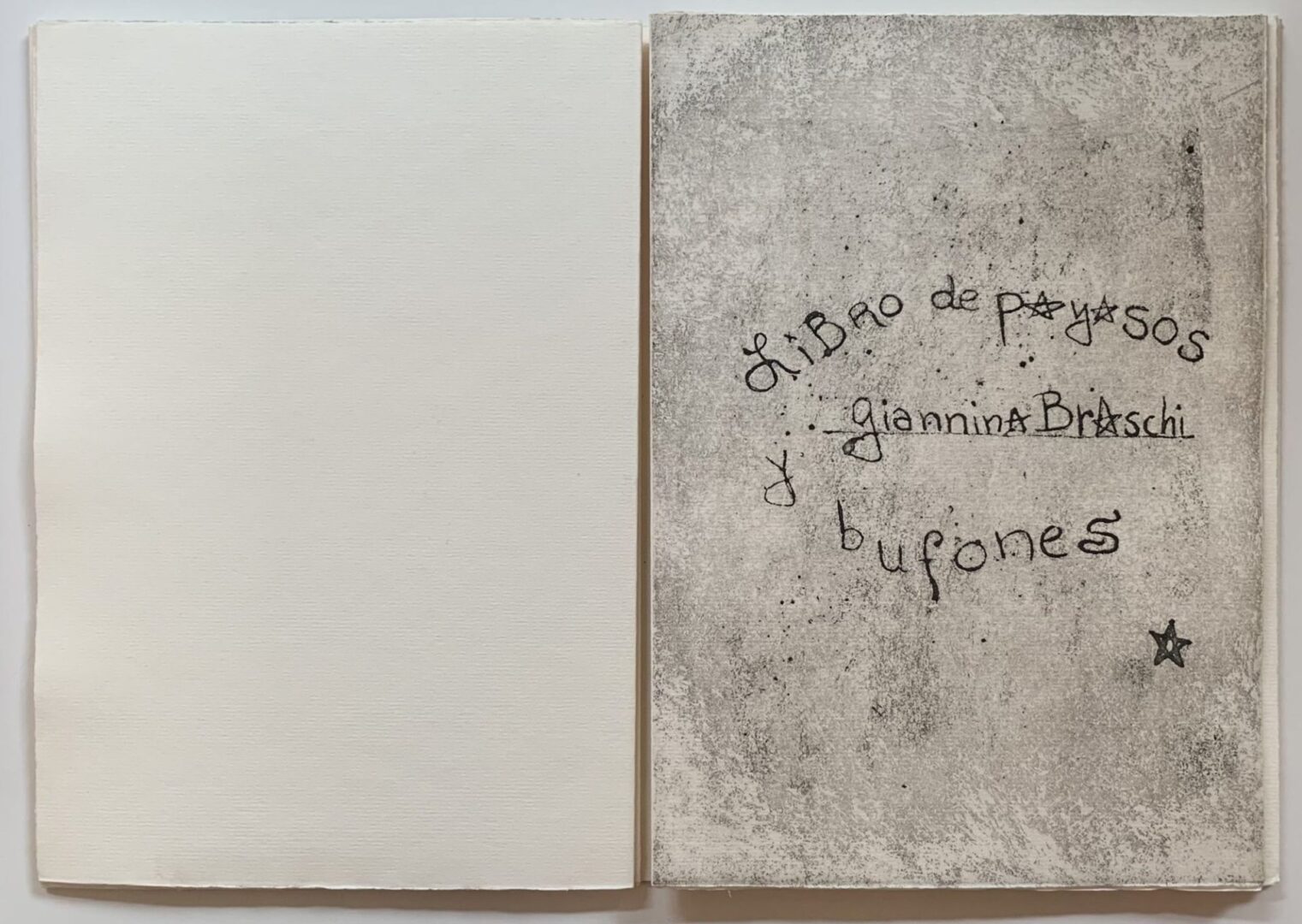 Libro de payasos y bufones, art book by Giannina Braschi, excerpt from La Comedia Profana