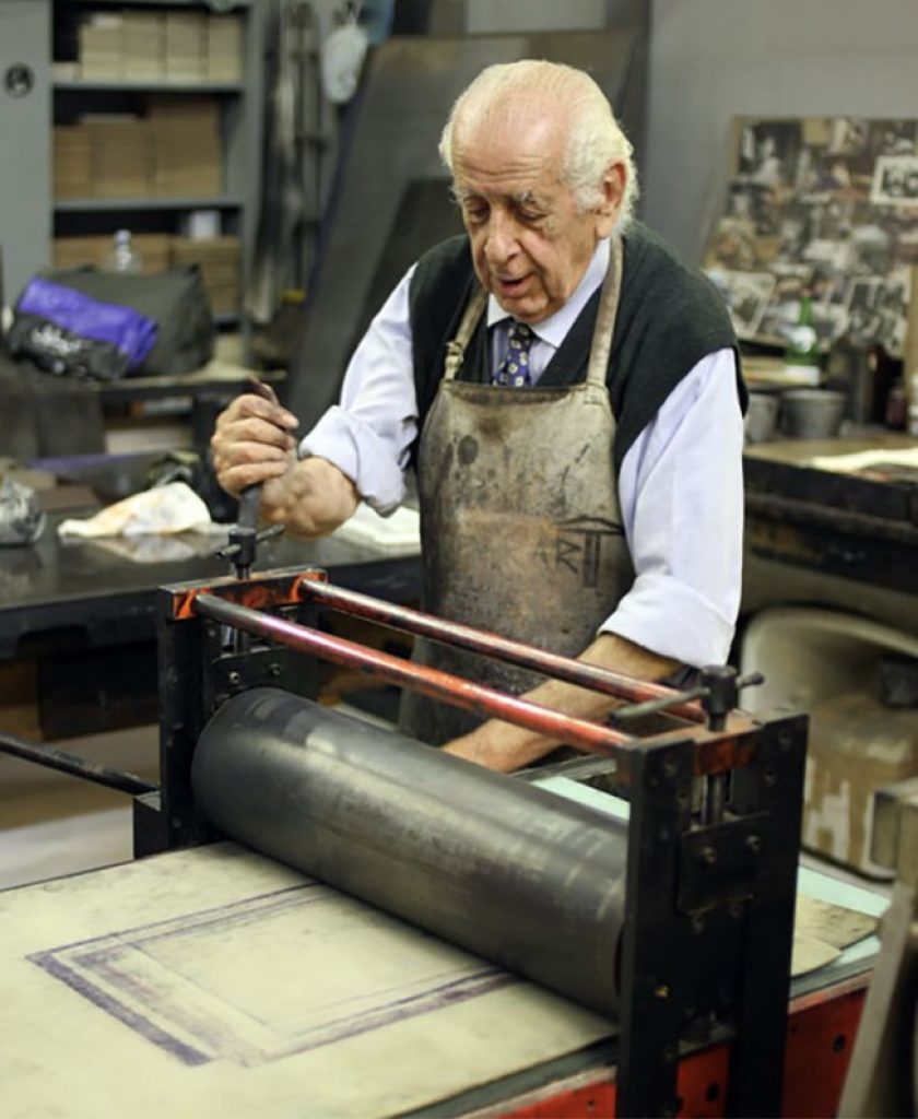 Master Printer Giorgio Upiglio in his studio Grafica Uno
