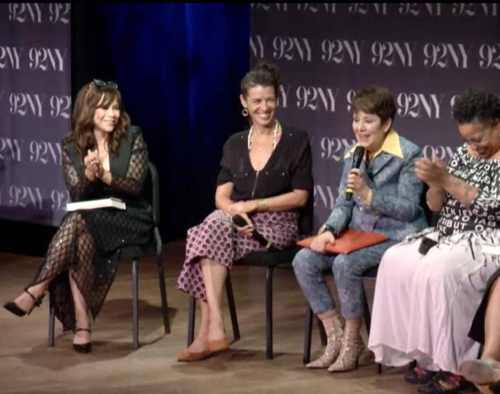 Nuyorican women playwrights Quiara Alegria Hudes and Giannina Braschi on stage with Rosie Perez and Yolando Pizarro