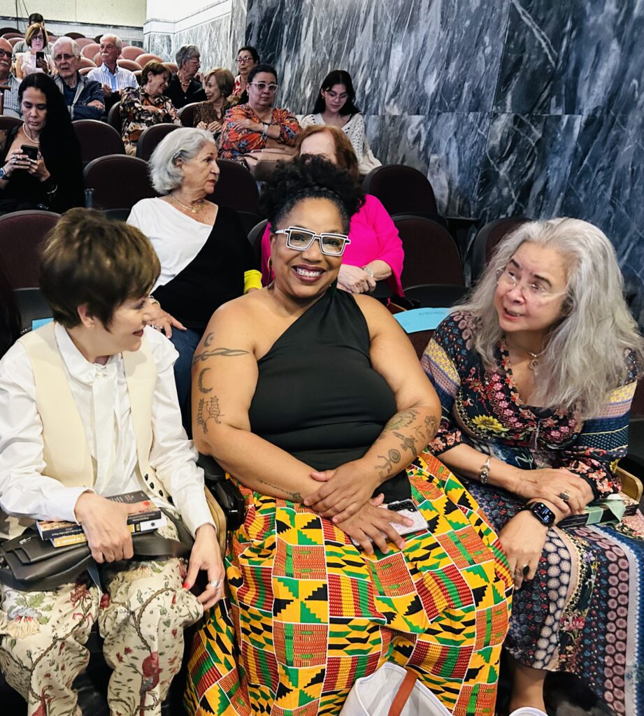Puerto Rican novelists Giannina Braschi, Yolanda Pizarro and Esmeralda Santiago conversing